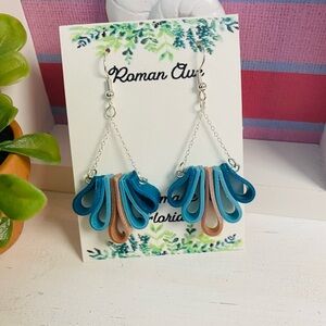Looped/Ribbon Style Polymer Clay Earrings